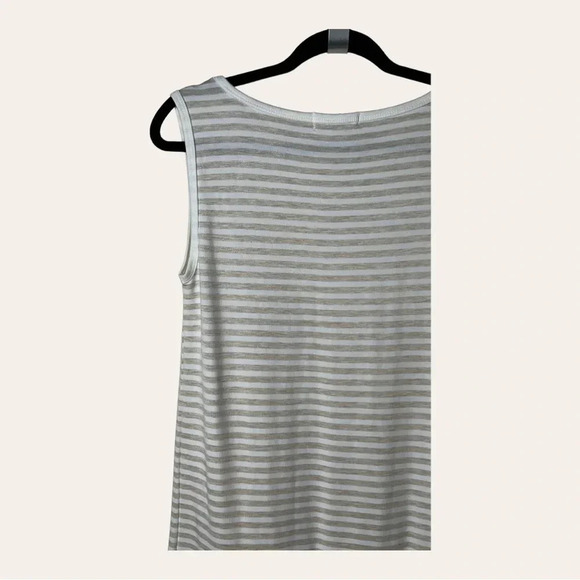 0030W. Bb DAKOTA MAXI TIERED DRESS WIDE STRAPS CREAM AND WHITE IN STRIPES XSMALL - Picture 11 of 14